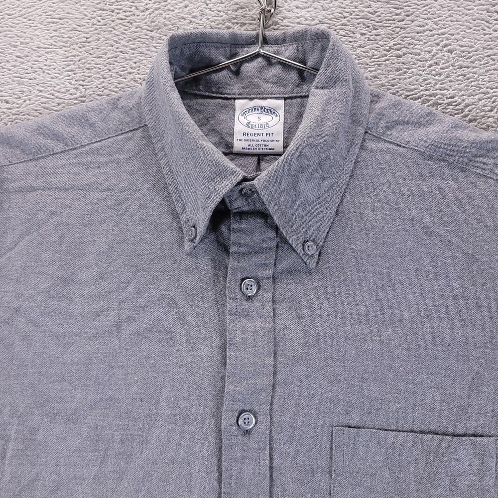 Brooks Brothers Shirt Mens S Gray Regent Oxford‎ Button Down Long Sleeve
